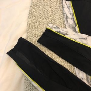 Marble Leggings with Mesh